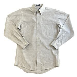 Mens 15 33 Stafford Button Up Dress Shirt Gray Single Needle Tailoring USA Made